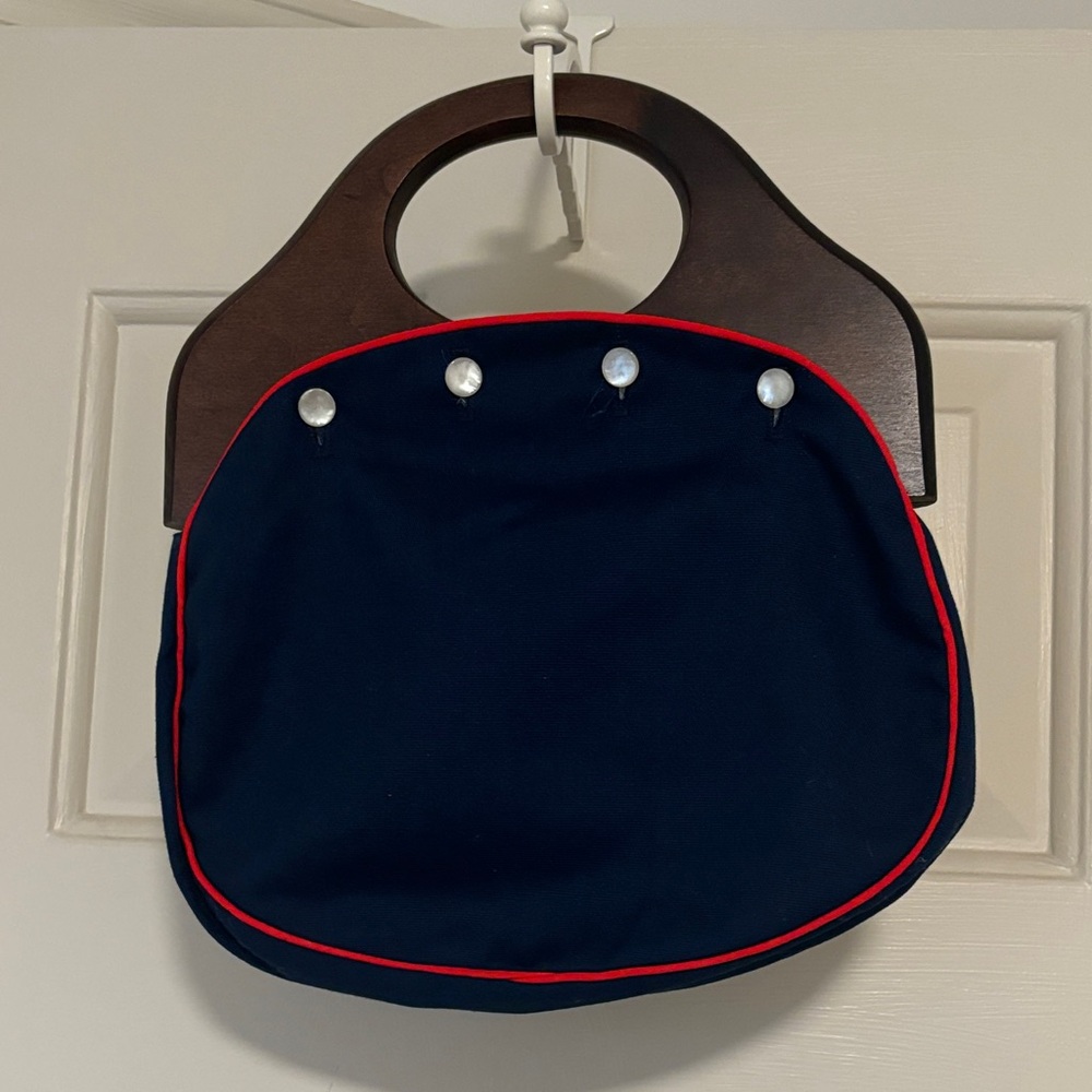 Vintage deLanthe Wooden Handle Handbag